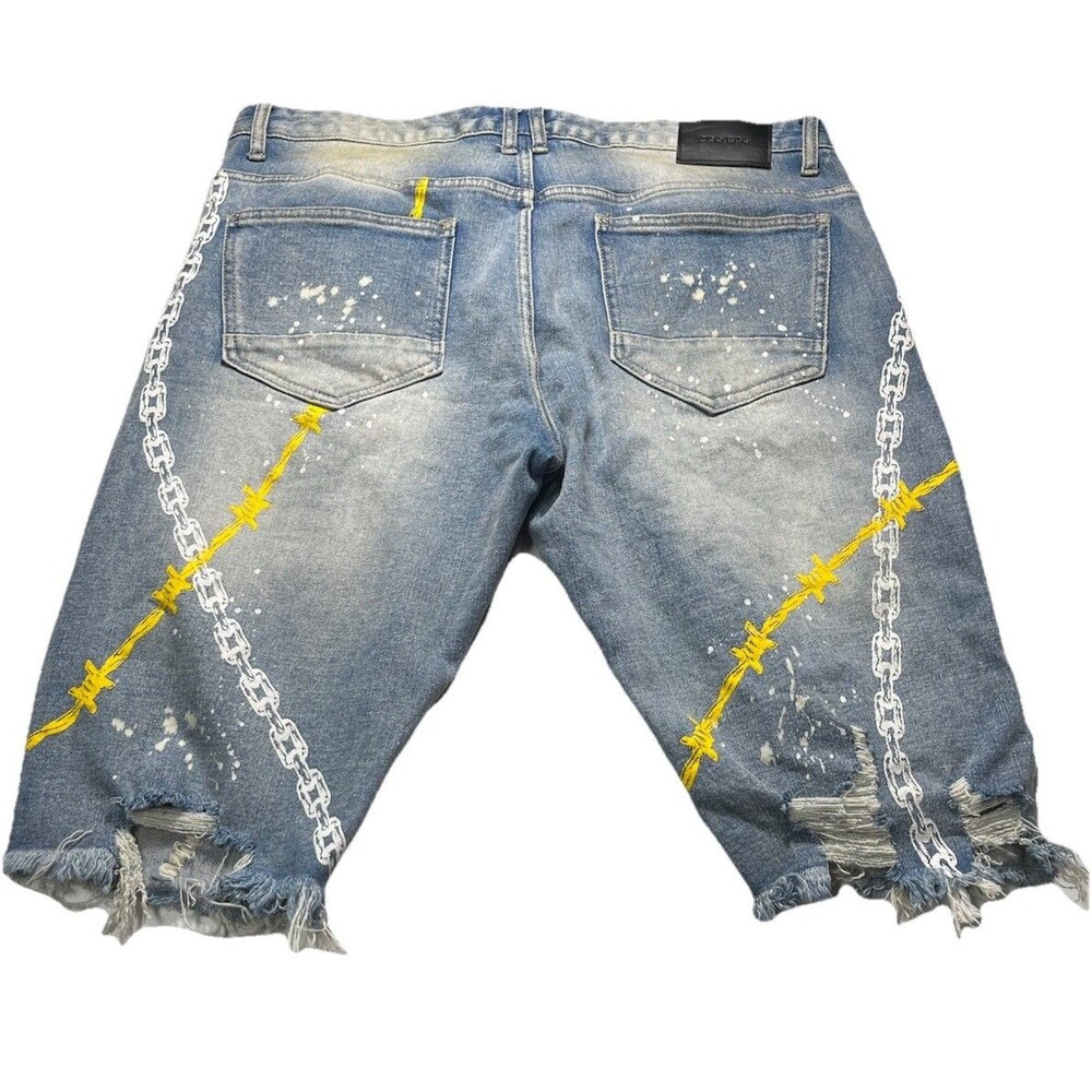 Men's Decibel Custom Distressed Jean Shorts - Size 36 - Picture 4 of 5